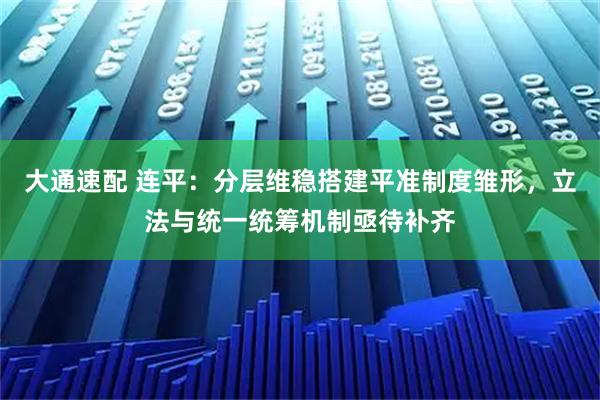 大通速配 连平：分层维稳搭建平准制度雏形，立法与统一统筹机制亟待补齐